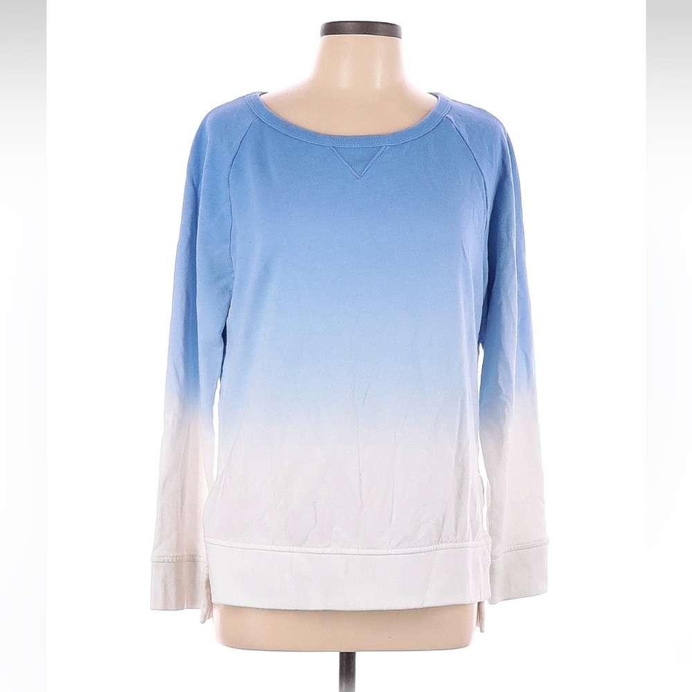 GAP Light Blue to White Ombre Long Sleeve Tunic Sweatshirt
